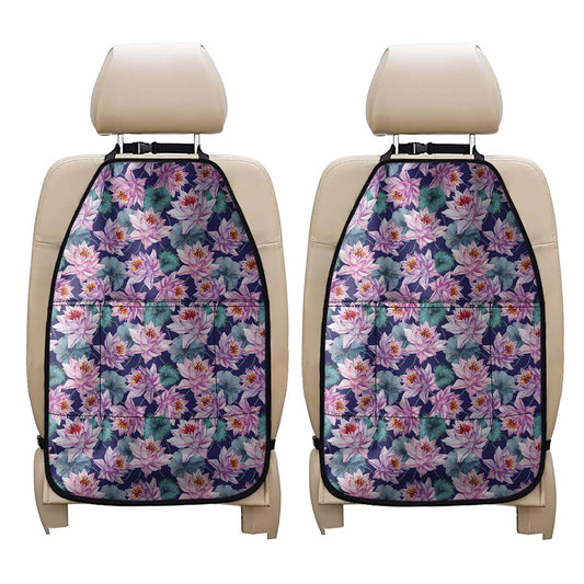 Vintage Lotus Flower Print Car Seat Organizers