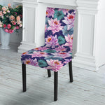 Vintage Lotus Flower Print Dining Chair Slipcover
