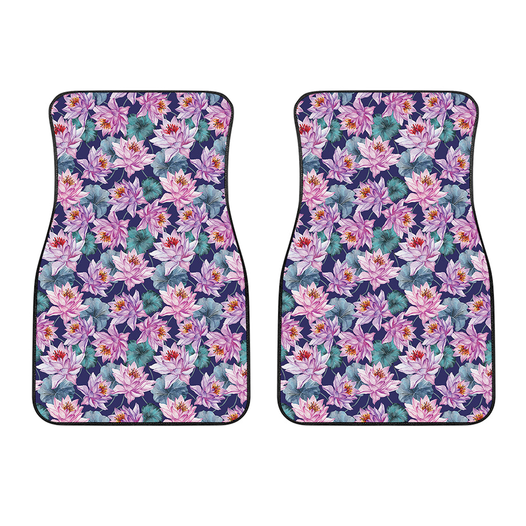 Vintage Lotus Flower Print Front Car Floor Mats