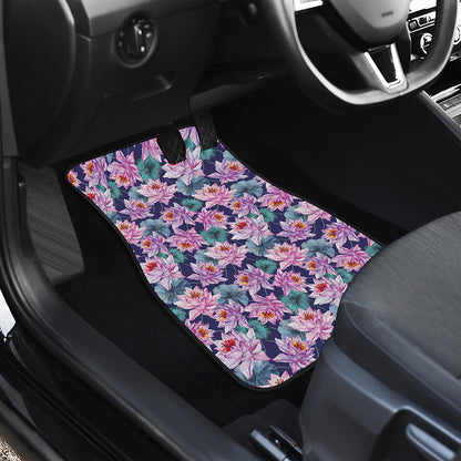 Vintage Lotus Flower Print Front Car Floor Mats