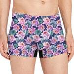 Vintage Lotus Flower Print Men's Boxer Briefs