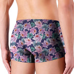 Vintage Lotus Flower Print Men's Boxer Briefs
