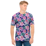 Vintage Lotus Flower Print Men's T-Shirt