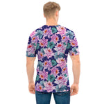 Vintage Lotus Flower Print Men's T-Shirt