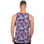 Vintage Lotus Flower Print Men's Tank Top