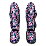 Vintage Lotus Flower Print Muay Thai Shin Guard