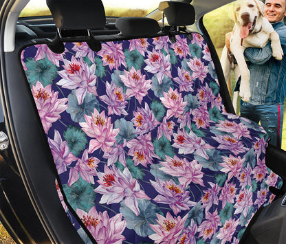 Vintage Lotus Flower Print Pet Car Back Seat Cover