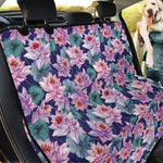 Vintage Lotus Flower Print Pet Car Back Seat Cover