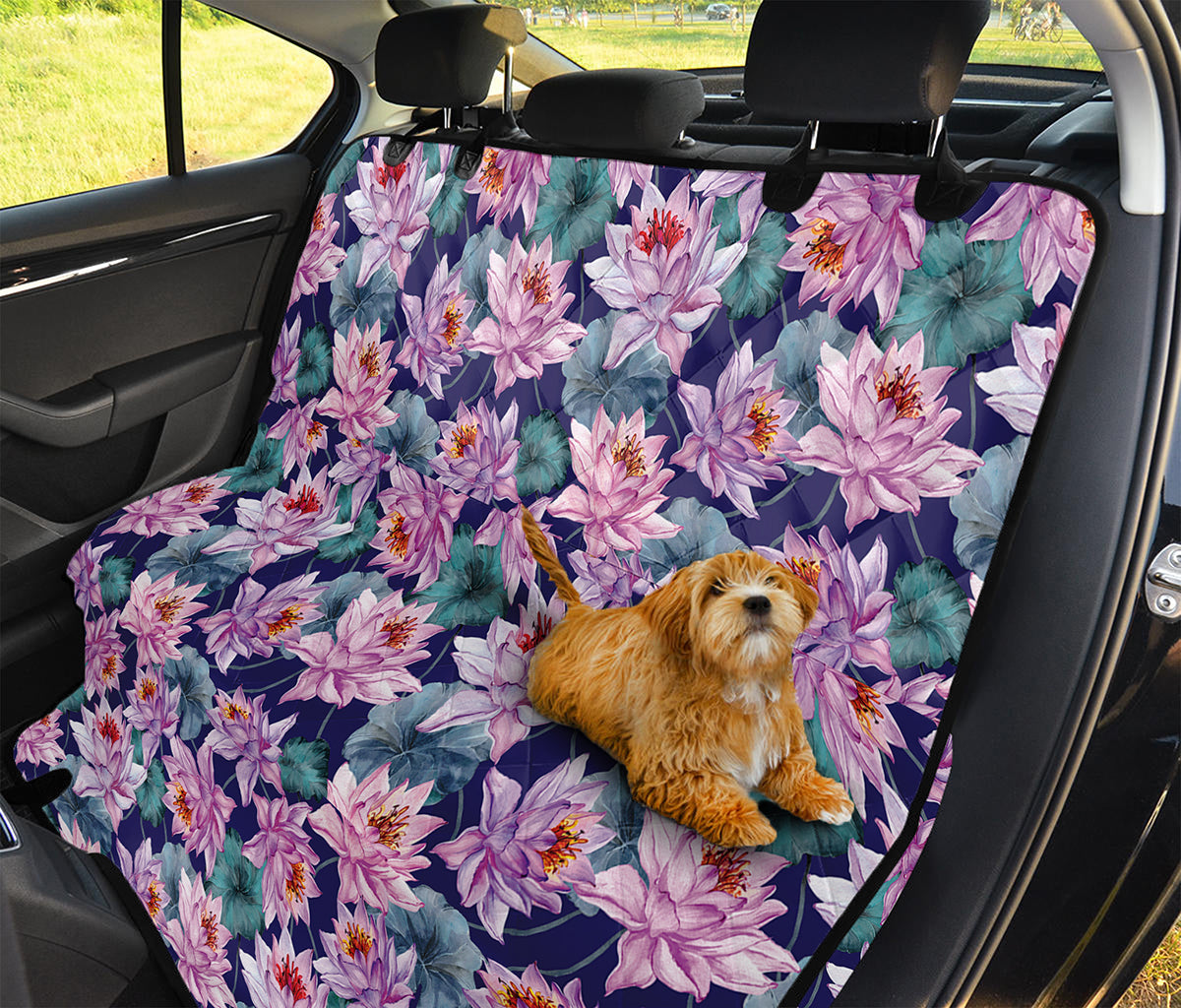Vintage Lotus Flower Print Pet Car Back Seat Cover