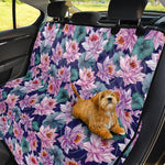 Vintage Lotus Flower Print Pet Car Back Seat Cover