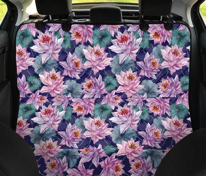 Vintage Lotus Flower Print Pet Car Back Seat Cover