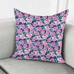 Vintage Lotus Flower Print Pillow Cover