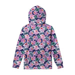 Vintage Lotus Flower Print Pullover Hoodie