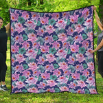 Vintage Lotus Flower Print Quilt