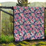 Vintage Lotus Flower Print Quilt
