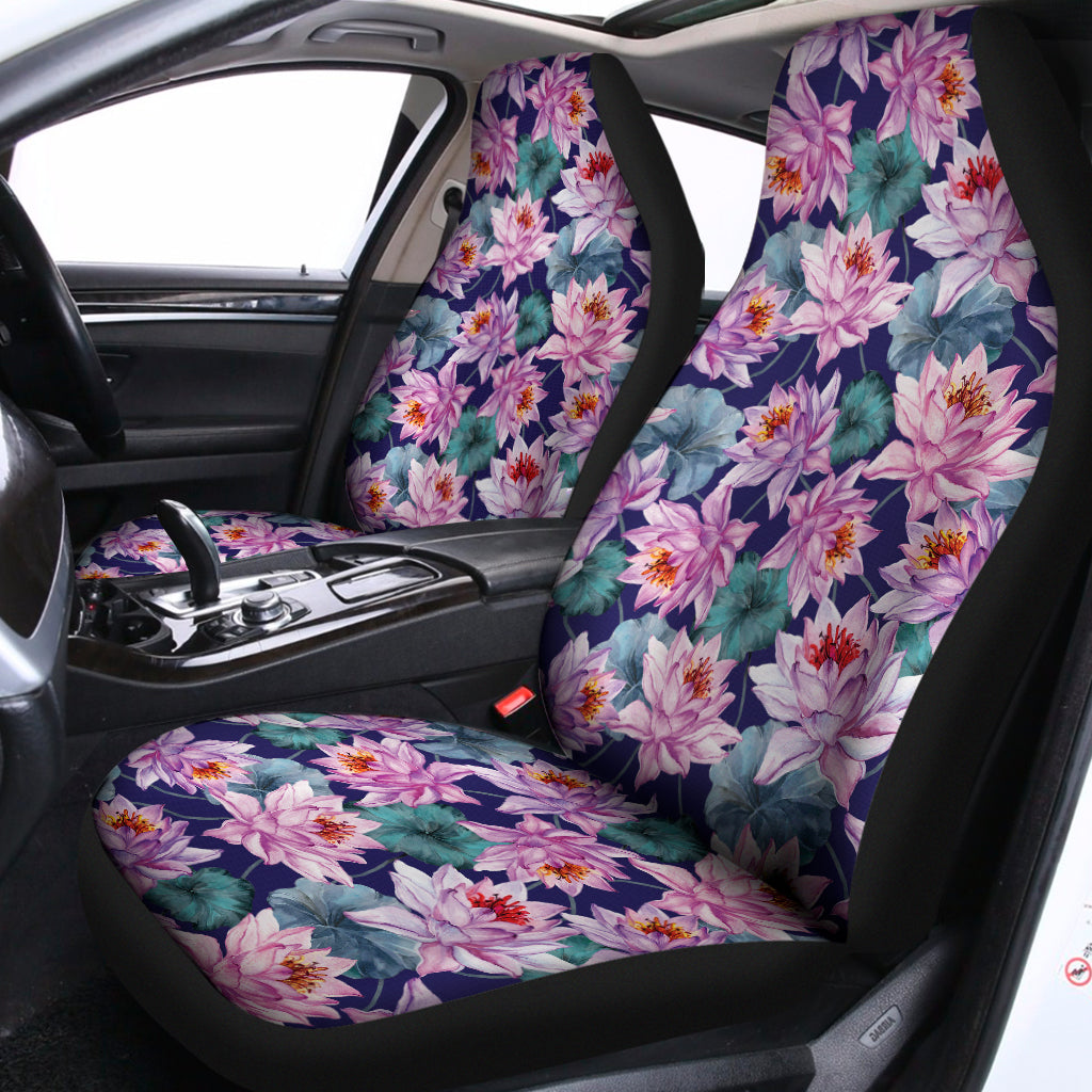 Vintage Lotus Flower Print Universal Fit Car Seat Covers