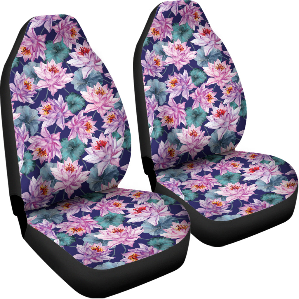 Vintage Lotus Flower Print Universal Fit Car Seat Covers