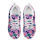 Vintage Lotus Flower Print White Sneakers