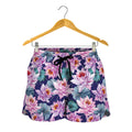 Vintage Lotus Flower Print Women's Shorts