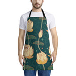 Vintage Lotus Pattern Print Apron