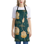 Vintage Lotus Pattern Print Apron