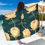 Vintage Lotus Pattern Print Beach Sarong Wrap