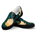 Vintage Lotus Pattern Print Black Slip On Sneakers