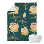 Vintage Lotus Pattern Print Blanket