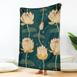 Vintage Lotus Pattern Print Blanket
