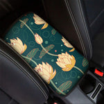 Vintage Lotus Pattern Print Car Center Console Cover