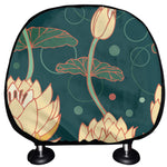 Vintage Lotus Pattern Print Car Headrest Covers