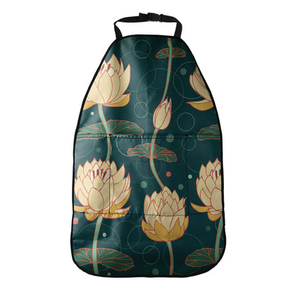 Vintage Lotus Pattern Print Car Seat Organizers