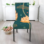 Vintage Lotus Pattern Print Dining Chair Slipcover