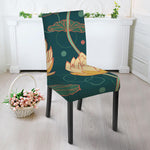 Vintage Lotus Pattern Print Dining Chair Slipcover