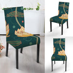 Vintage Lotus Pattern Print Dining Chair Slipcover