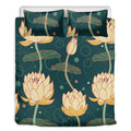 Vintage Lotus Pattern Print Duvet Cover Bedding Set
