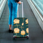Vintage Lotus Pattern Print Luggage Cover