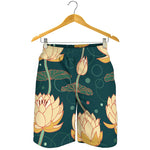 Vintage Lotus Pattern Print Men's Shorts