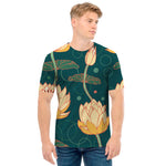 Vintage Lotus Pattern Print Men's T-Shirt