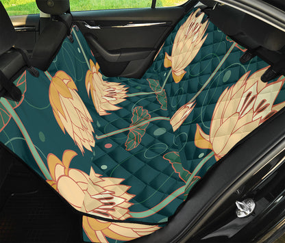 Vintage Lotus Pattern Print Pet Car Back Seat Cover