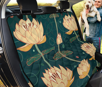 Vintage Lotus Pattern Print Pet Car Back Seat Cover