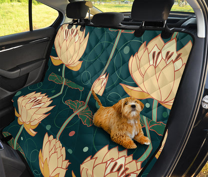 Vintage Lotus Pattern Print Pet Car Back Seat Cover