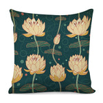 Vintage Lotus Pattern Print Pillow Cover