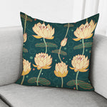 Vintage Lotus Pattern Print Pillow Cover