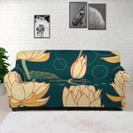 Vintage Lotus Pattern Print Sofa Cover