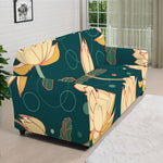 Vintage Lotus Pattern Print Sofa Cover