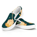 Vintage Lotus Pattern Print White Slip On Sneakers