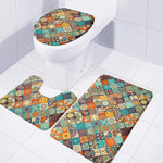 Vintage Mandala Bohemian Pattern Print 3 Piece Bath Mat Set