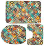 Vintage Mandala Bohemian Pattern Print 3 Piece Bath Mat Set