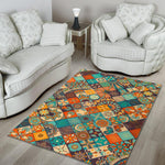 Vintage Mandala Bohemian Pattern Print Area Rug GearFrost
